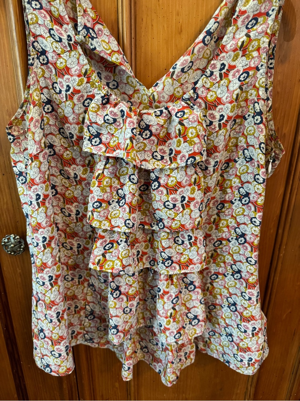 Floral Ruffle Tank Top in Multi-Color - Picture 2 of 5
